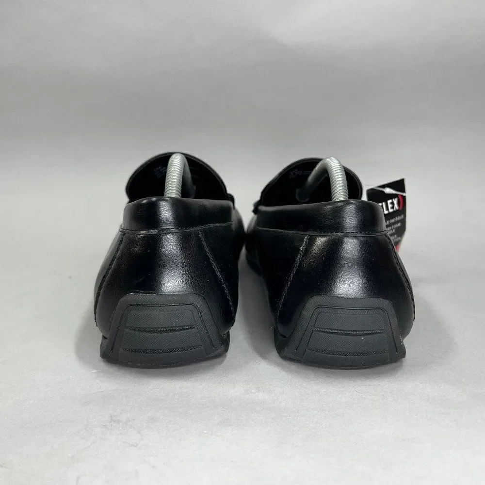 Van Heusen‎ Rail Driving Loafers Men's Size 11 Black Leather Slip On Dress Shoes